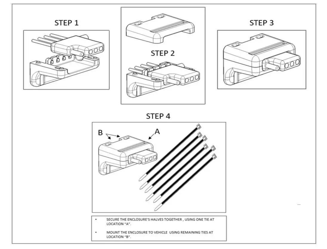 4 Pole Connector Mount 3D Printed 3D model_0
