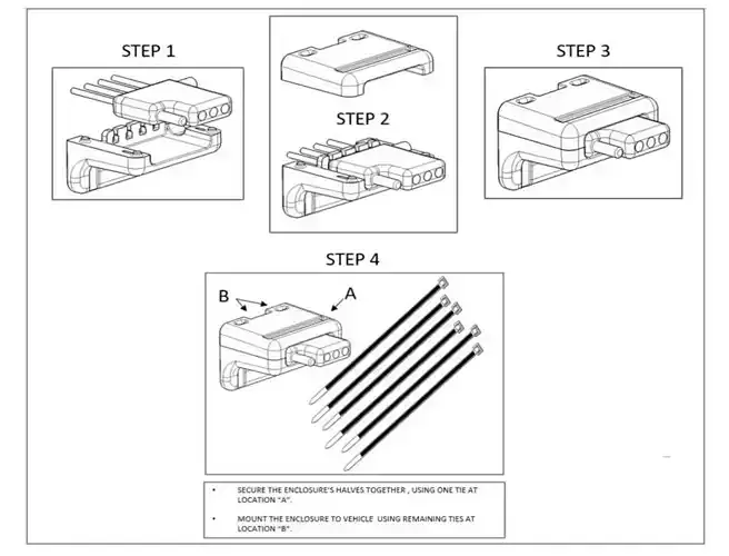 4 Pole Connector Mount  3D Printed