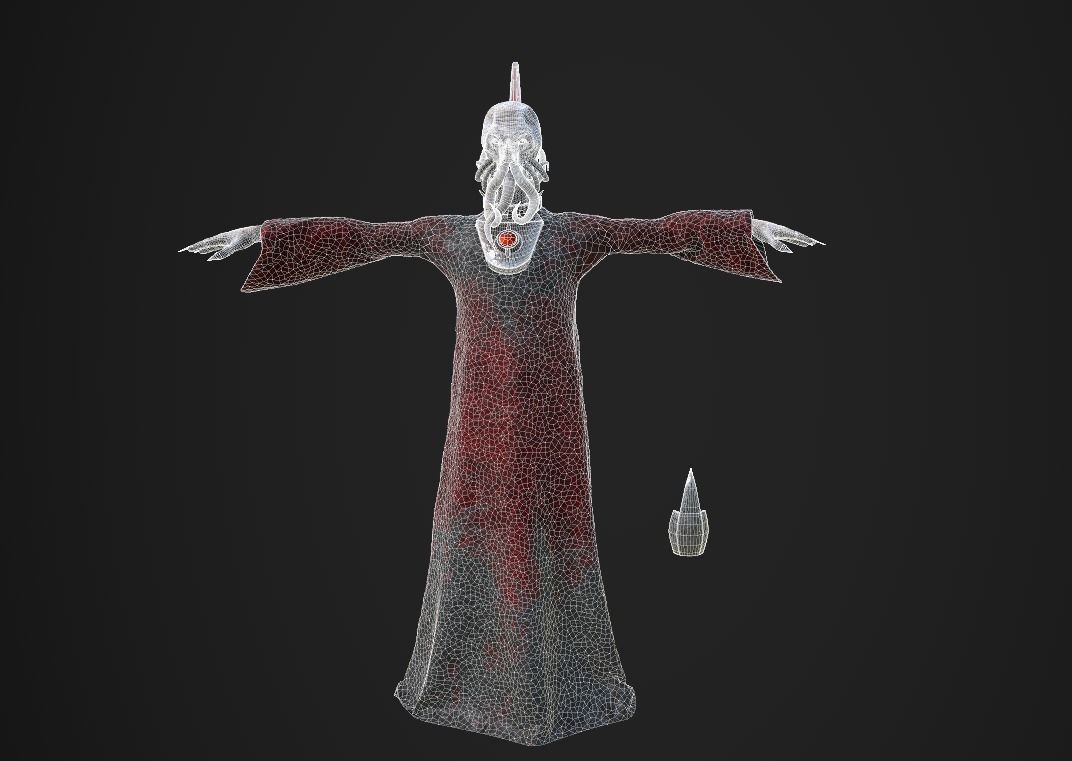 Unrigged Mind Flayer Character - PBR Textures 3D model_5