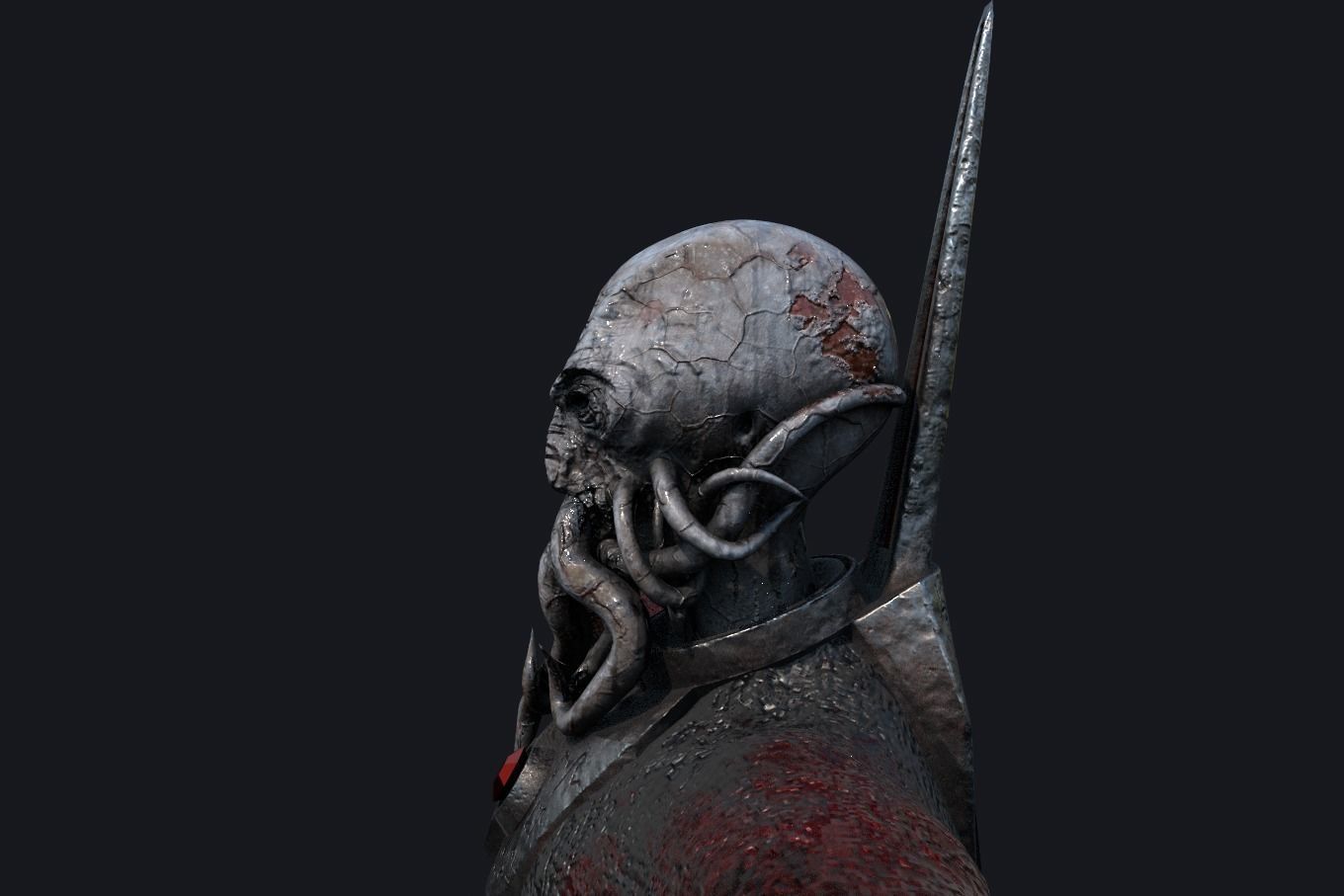 Unrigged Mind Flayer Character - PBR Textures 3D model_3