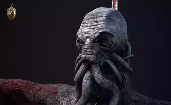 Unrigged Mind Flayer Character - PBR Textures 3D model