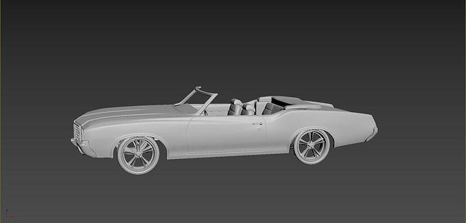Oldsmobile Cutlass Convertible 1972 For Print 3D print model 4