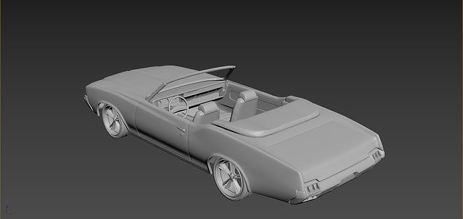 Oldsmobile Cutlass Convertible 1972 For Print 3D print model 5