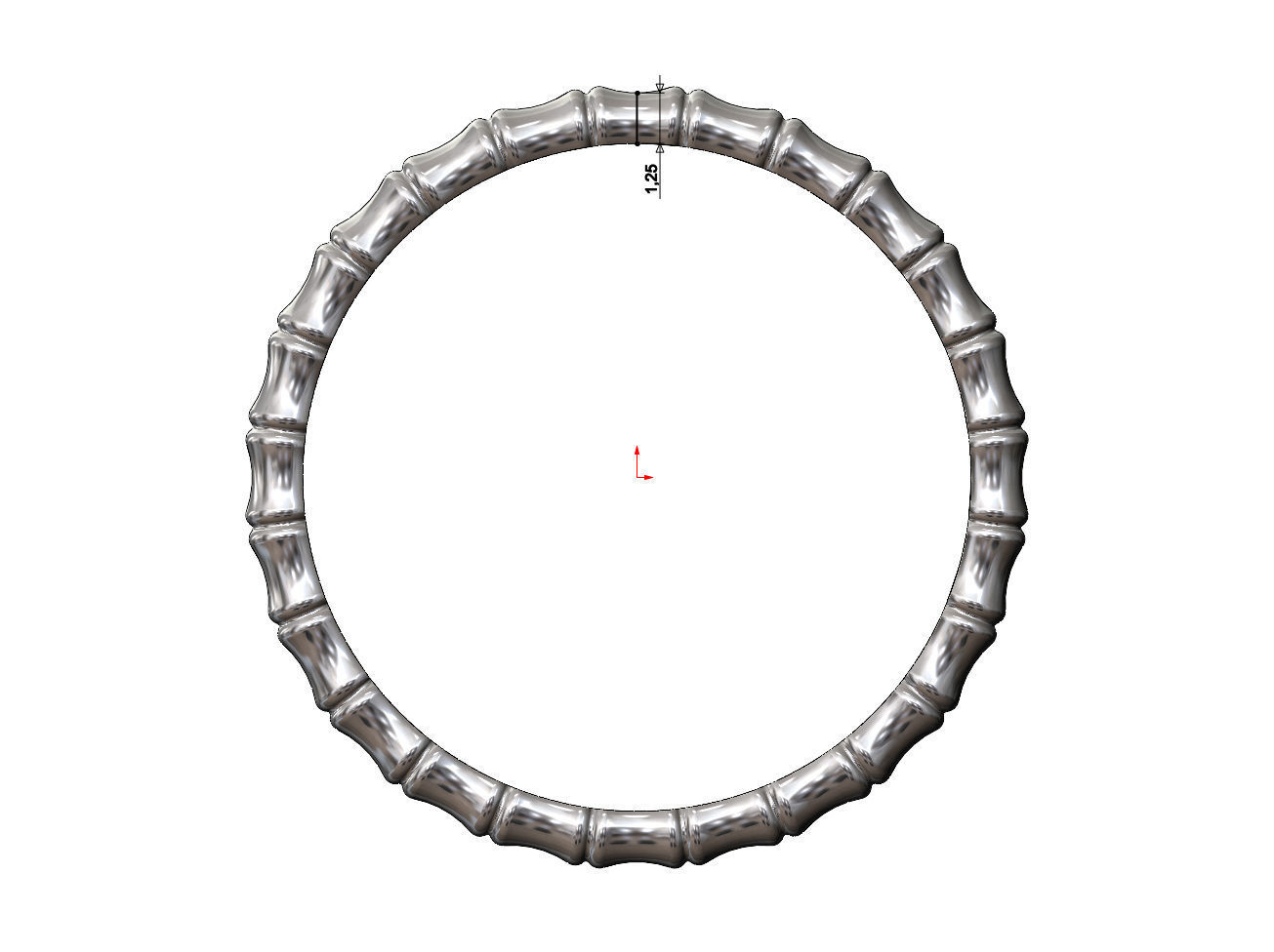 Bamboo pattern replica stackable band 3D print model_5