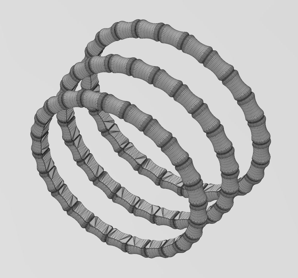 Bamboo pattern replica stackable band 3D print model_15