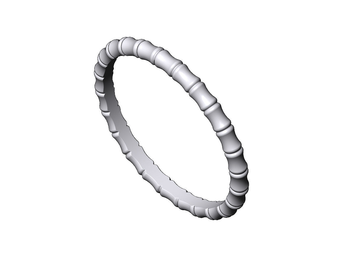 Bamboo pattern replica stackable band 3D print model_7