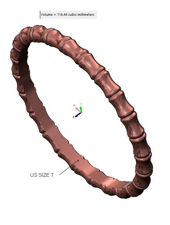 Bamboo pattern replica stackable band 3D print model_12