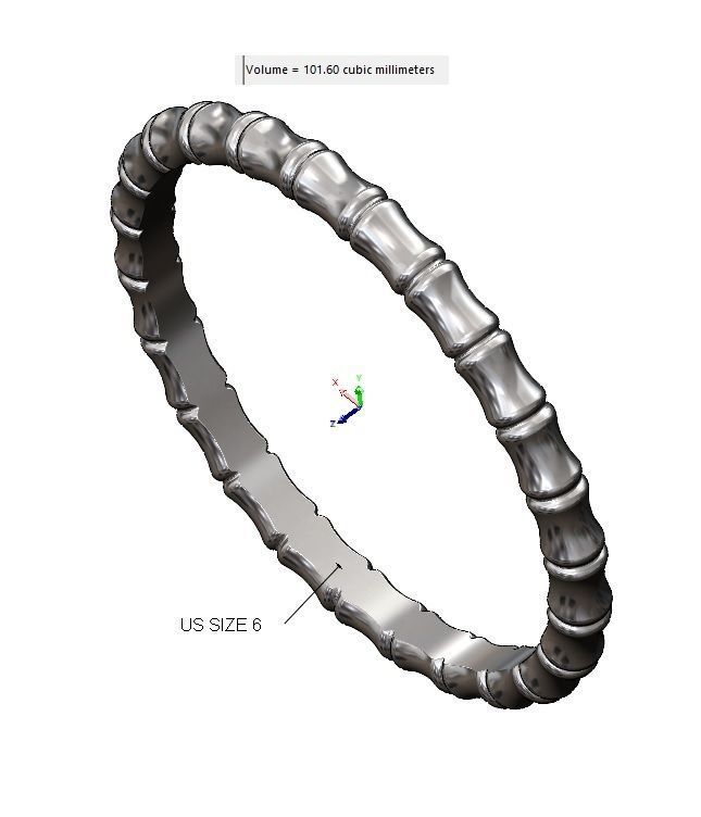 Bamboo pattern replica stackable band 3D print model_10