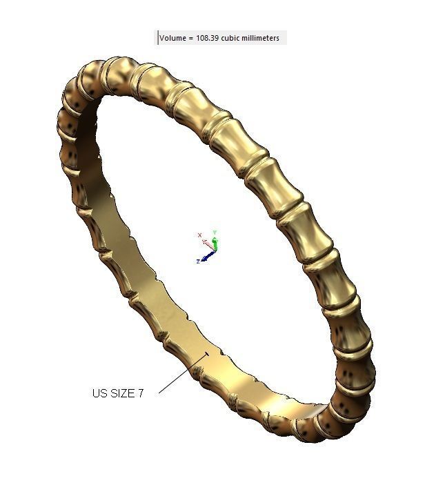 Bamboo pattern replica stackable band 3D print model_11