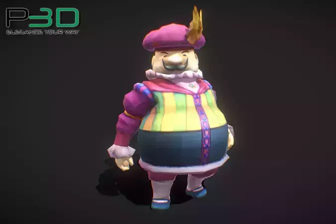 Fantasy RPG Courtier Low-poly 3D model