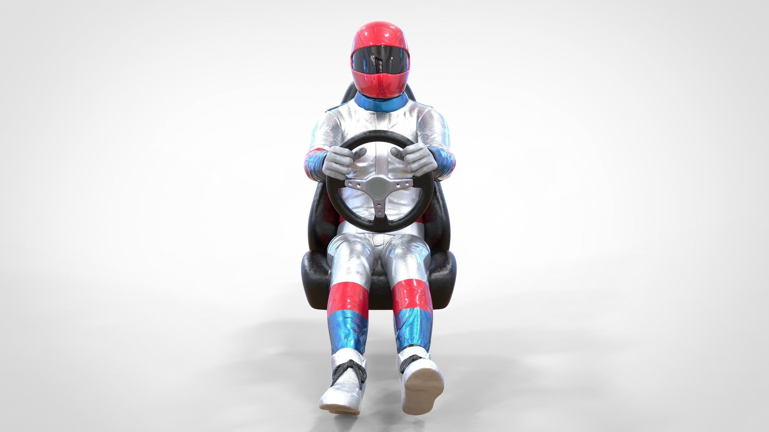 N1 Race Driver 1 64 Miniature With steering and Seat and WithOut 3D print model_4