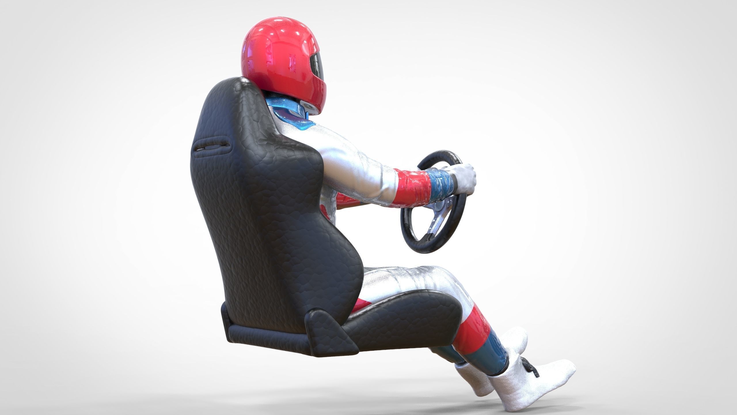 N1 Race Driver 1 64 Miniature With steering and Seat and WithOut 3D print model_18