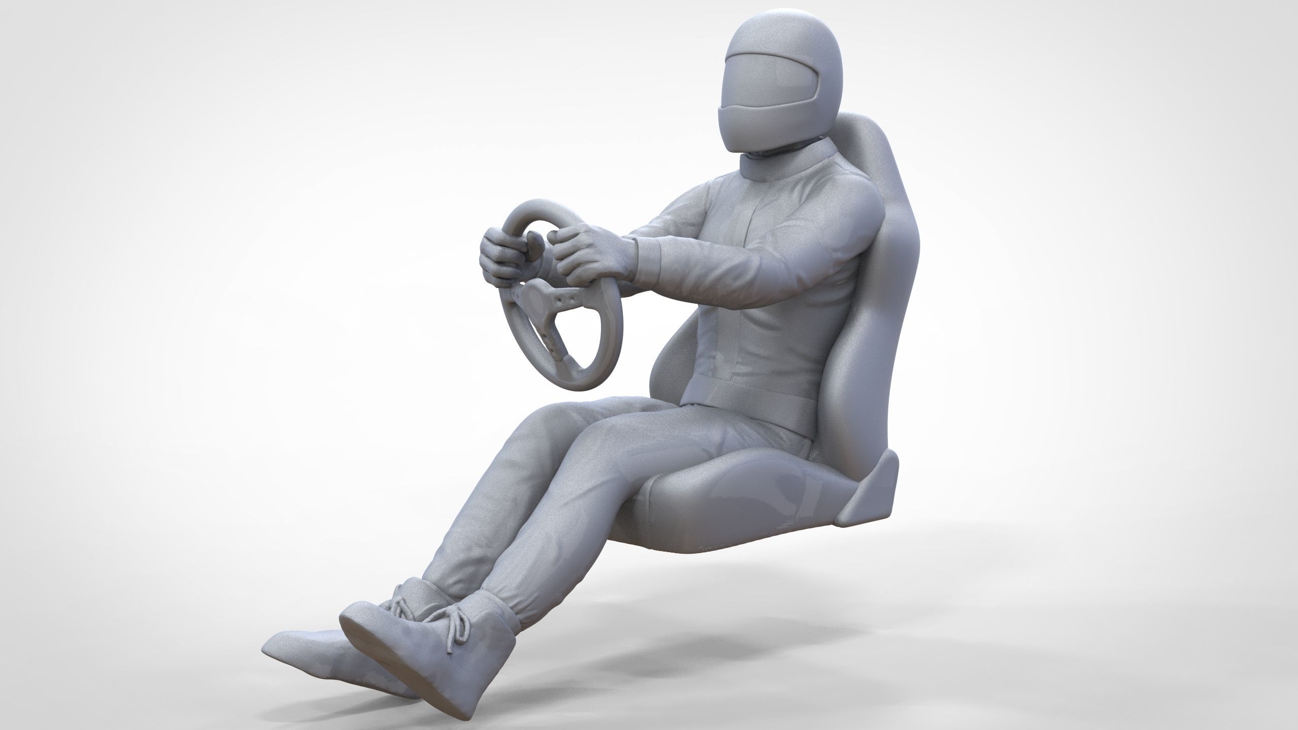 N1 Race Driver 1 64 Miniature With steering and Seat and WithOut 3D print model_26