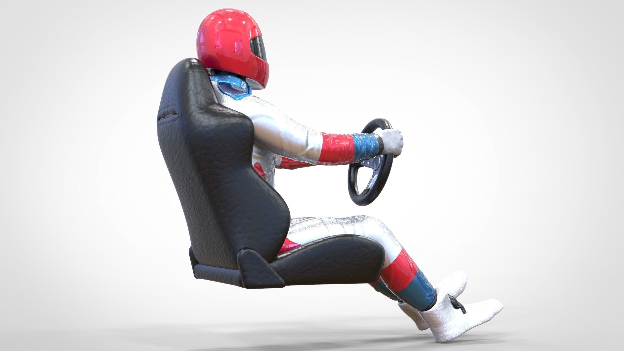 N1 Race Driver 1 64 Miniature With steering and Seat and WithOut 3D print model_19