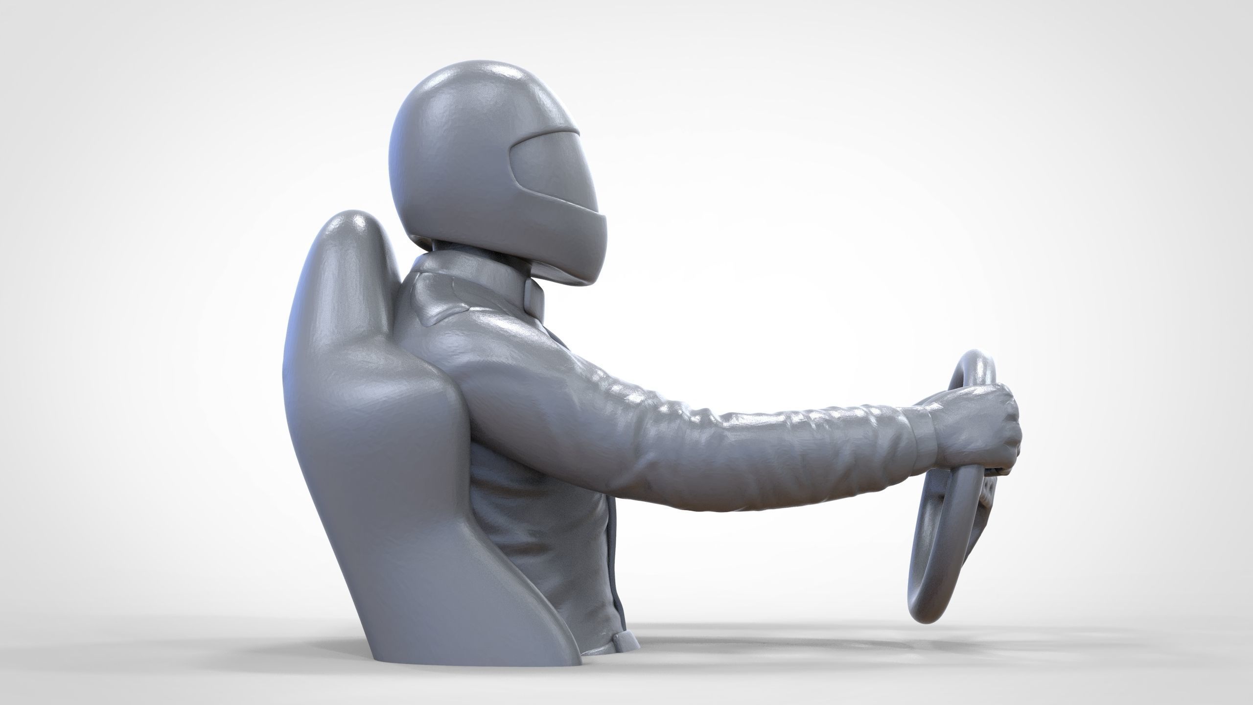 N1 Race Driver 1 64 Miniature With steering and Seat and WithOut 3D print model_29