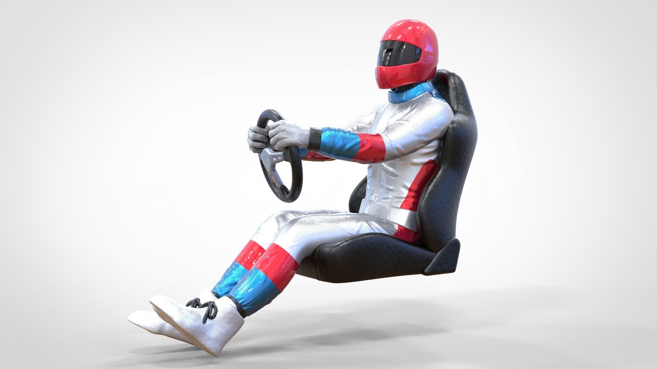 N1 Race Driver 1 64 Miniature With steering and Seat and WithOut 3D print model_9