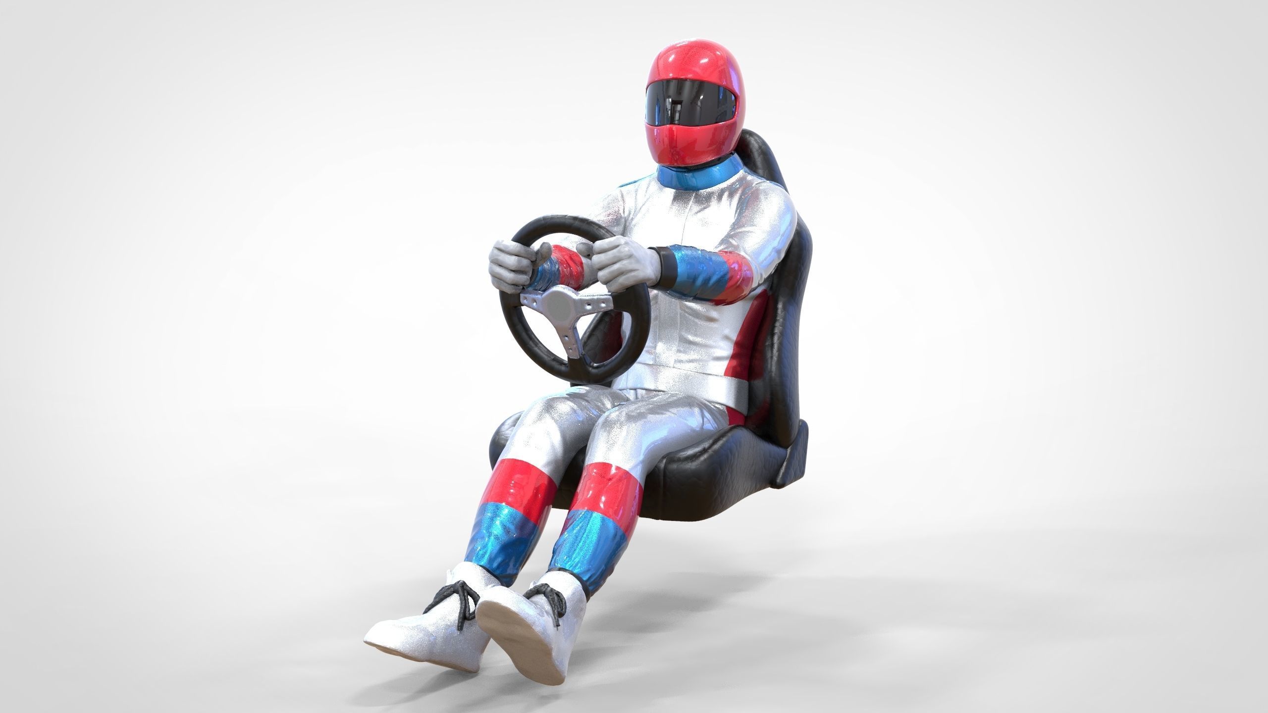 N1 Race Driver 1 64 Miniature With steering and Seat and WithOut 3D print model_6