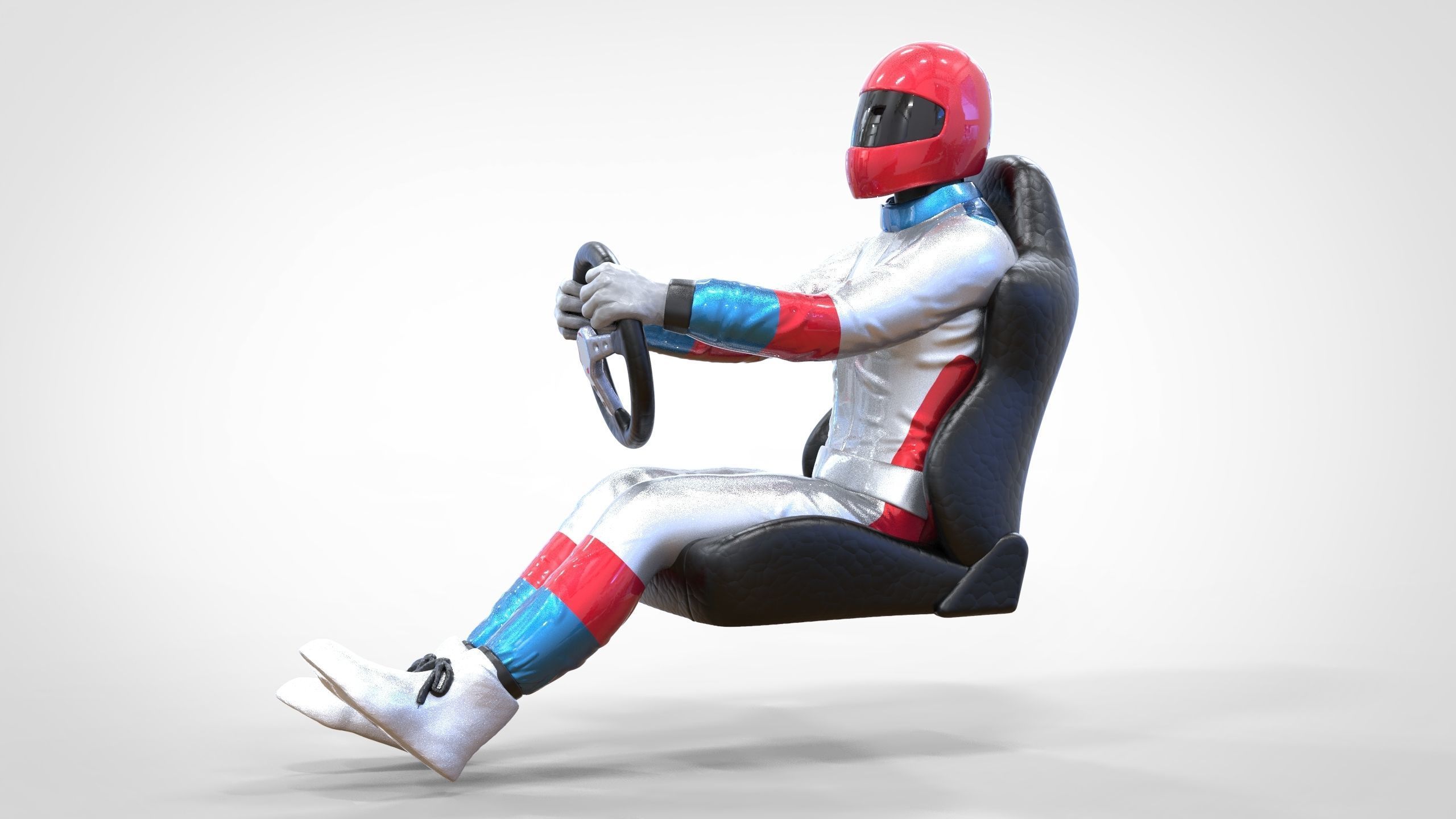 N1 Race Driver 1 64 Miniature With steering and Seat and WithOut 3D print model_10
