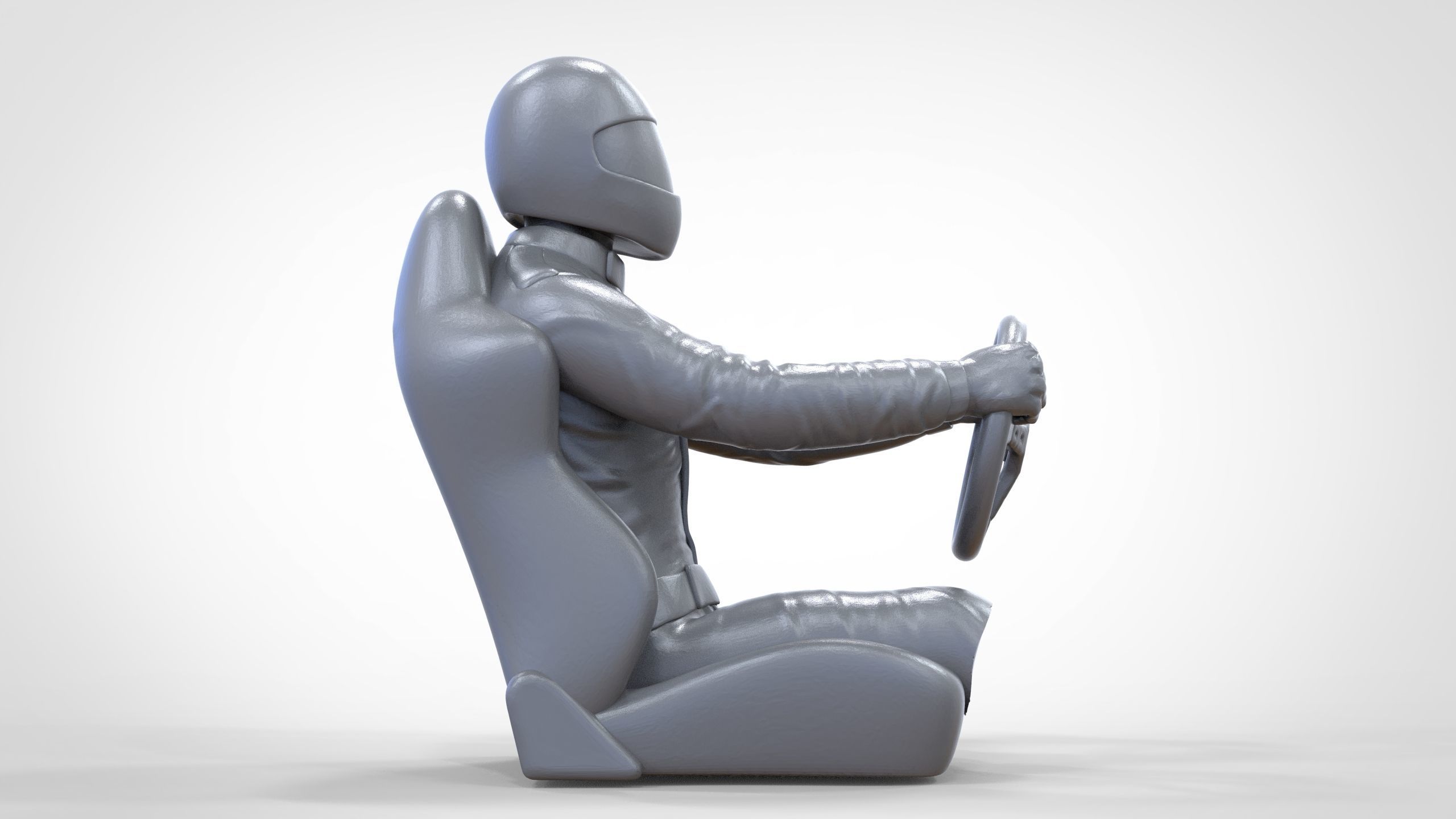 N1 Race Driver 1 64 Miniature With steering and Seat and WithOut 3D print model_28