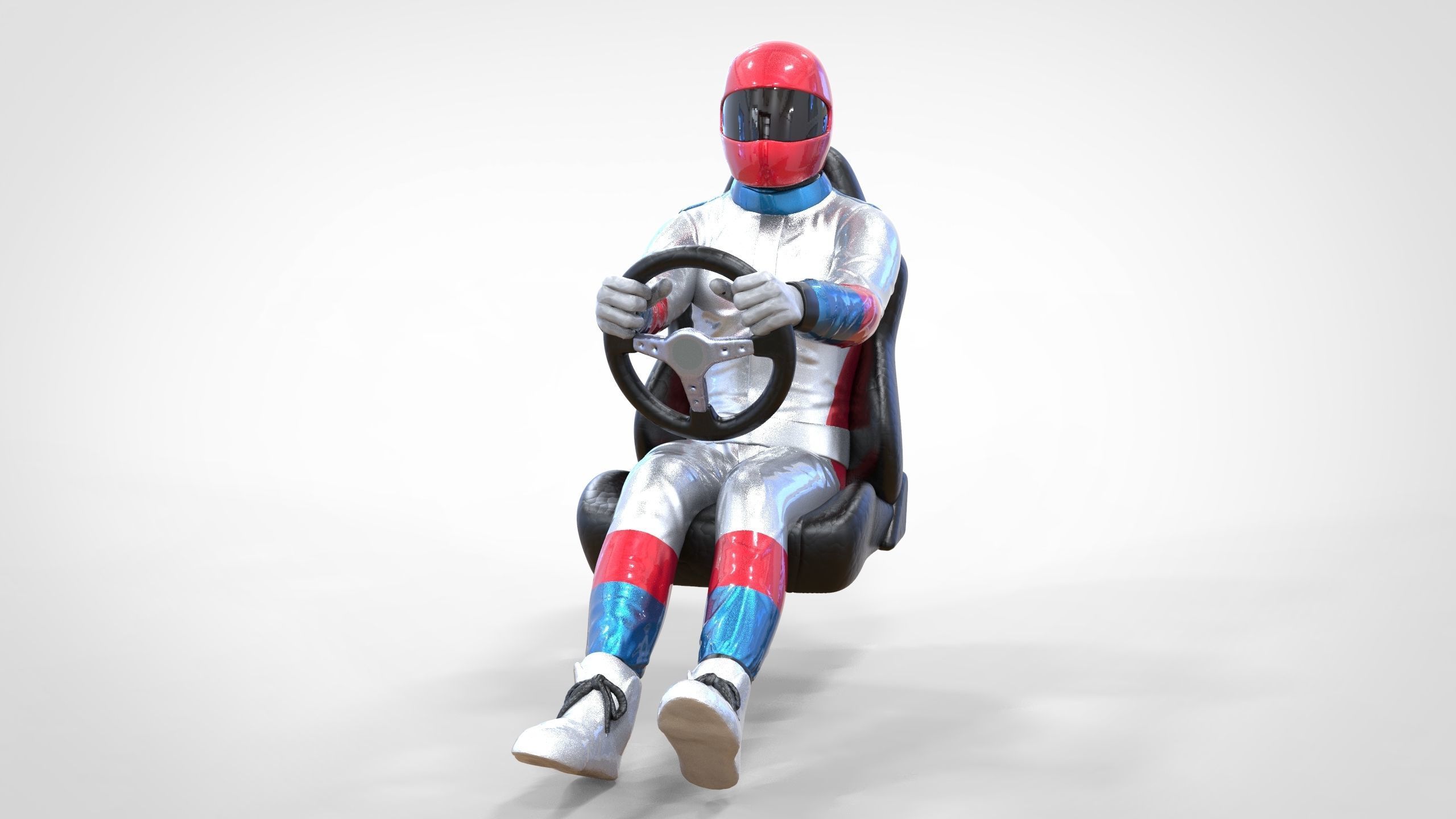 N1 Race Driver 1 64 Miniature With steering and Seat and WithOut 3D print model_5