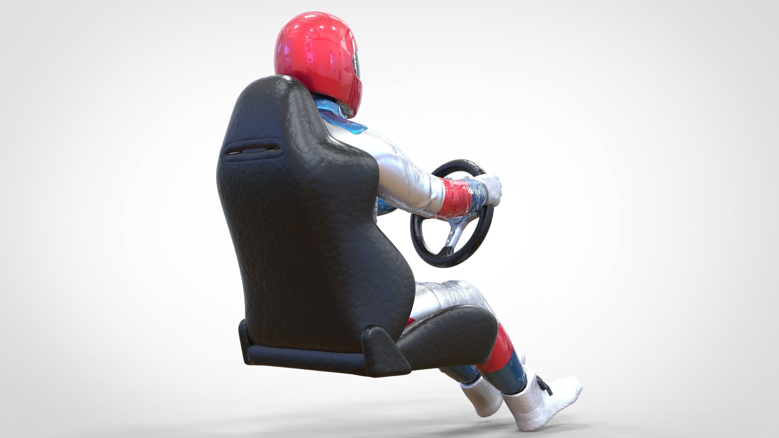 N1 Race Driver 1 64 Miniature With steering and Seat and WithOut 3D print model_17