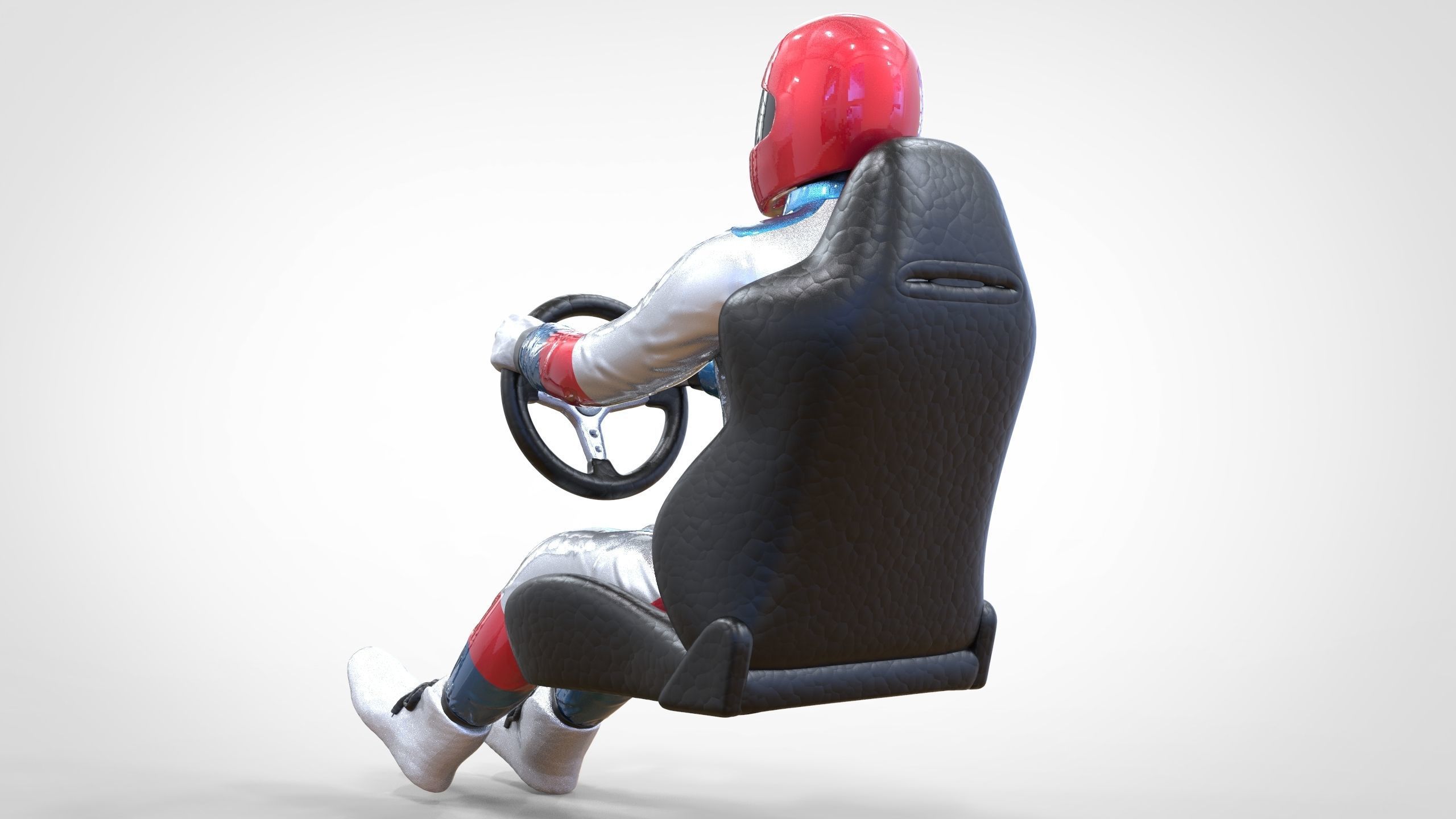 N1 Race Driver 1 64 Miniature With steering and Seat and WithOut 3D print model_14