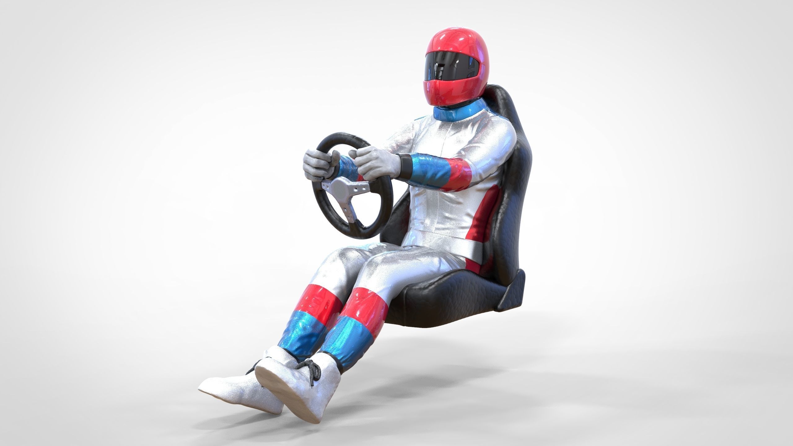 N1 Race Driver 1 64 Miniature With steering and Seat and WithOut 3D print model_7