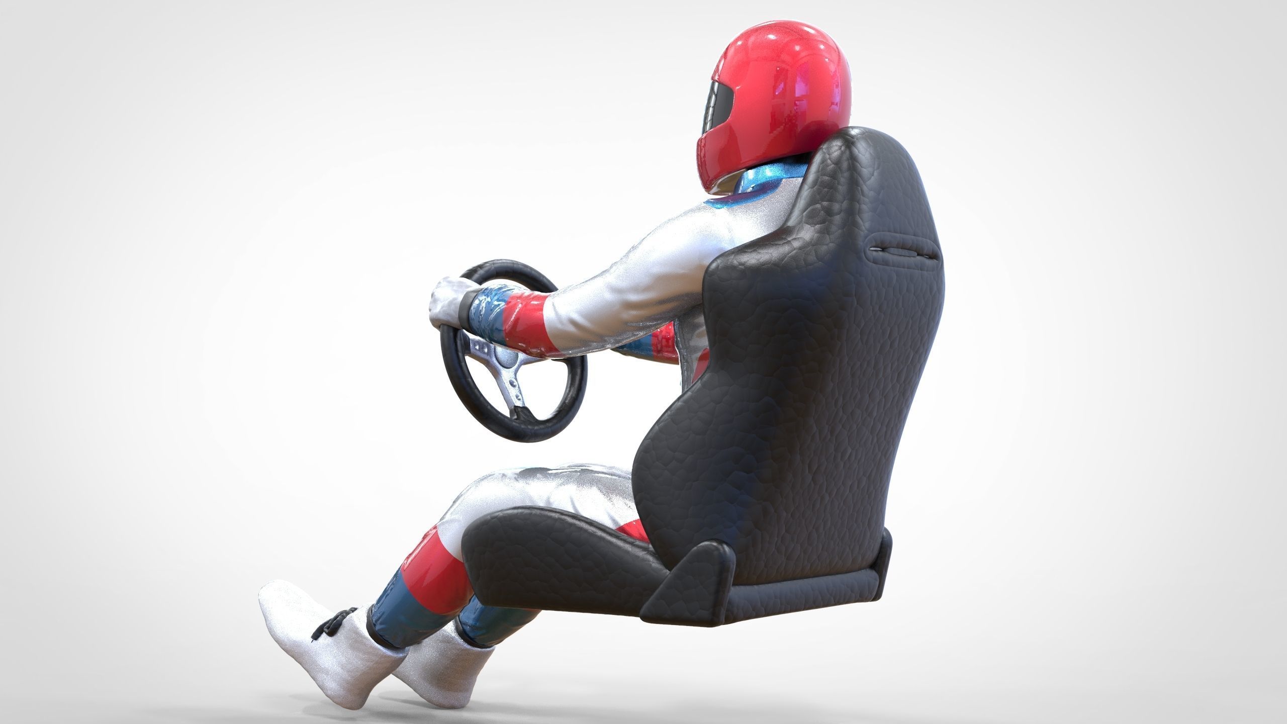 N1 Race Driver 1 64 Miniature With steering and Seat and WithOut 3D print model_13