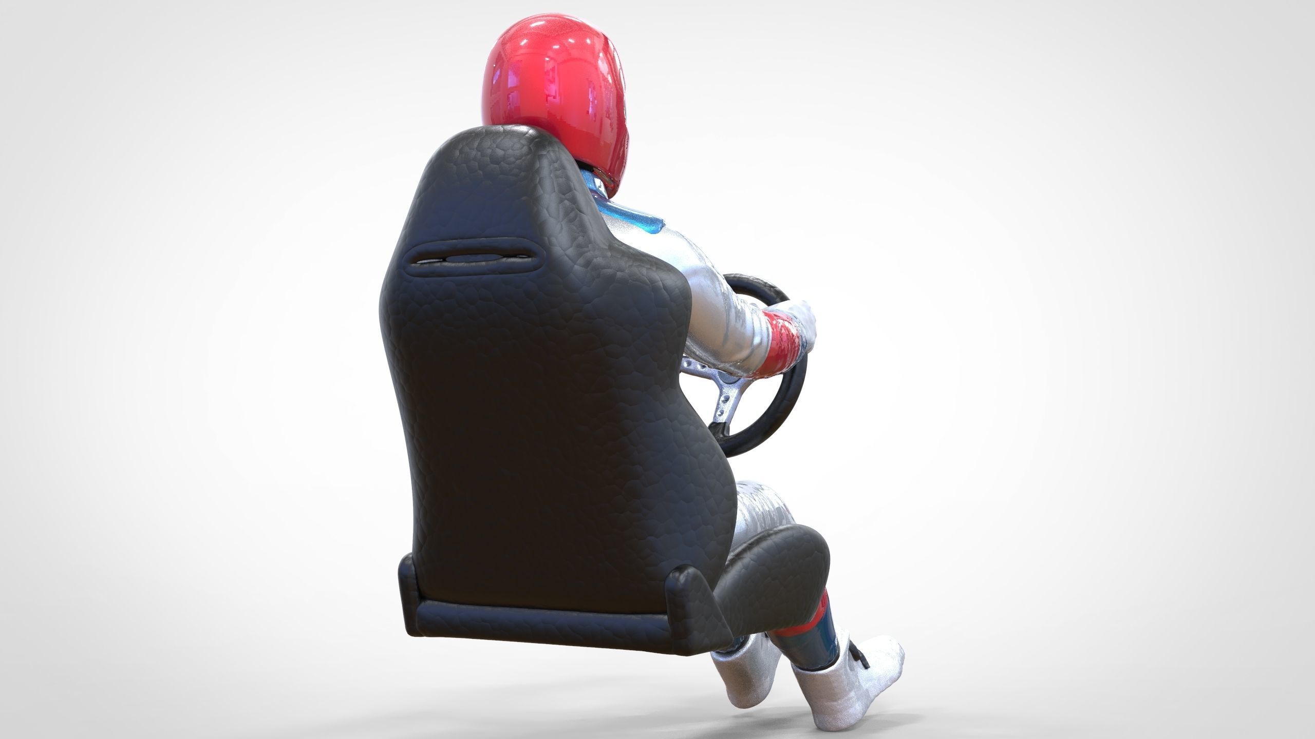 N1 Race Driver 1 64 Miniature With steering and Seat and WithOut 3D print model_16