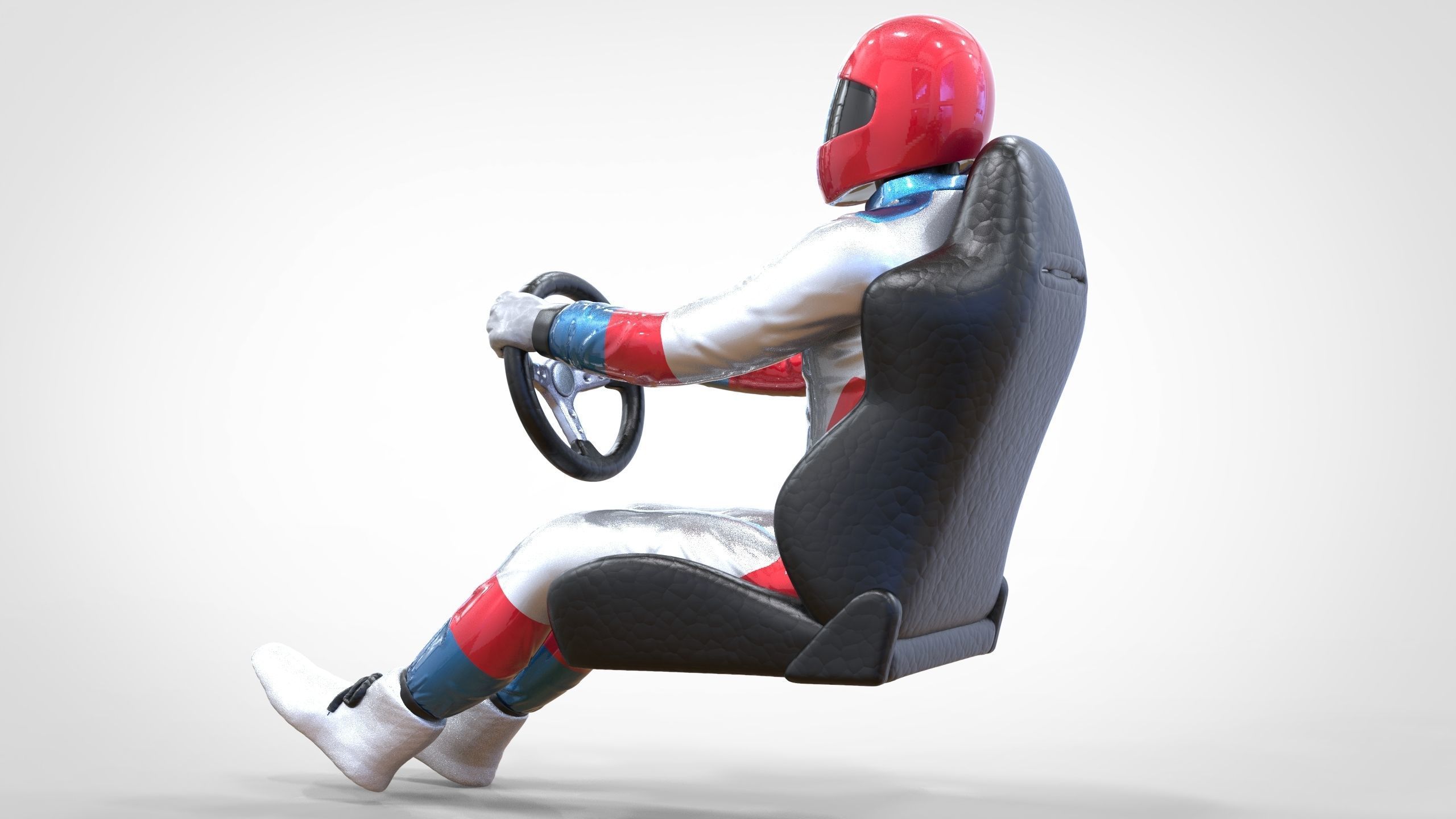 N1 Race Driver 1 64 Miniature With steering and Seat and WithOut 3D print model_12