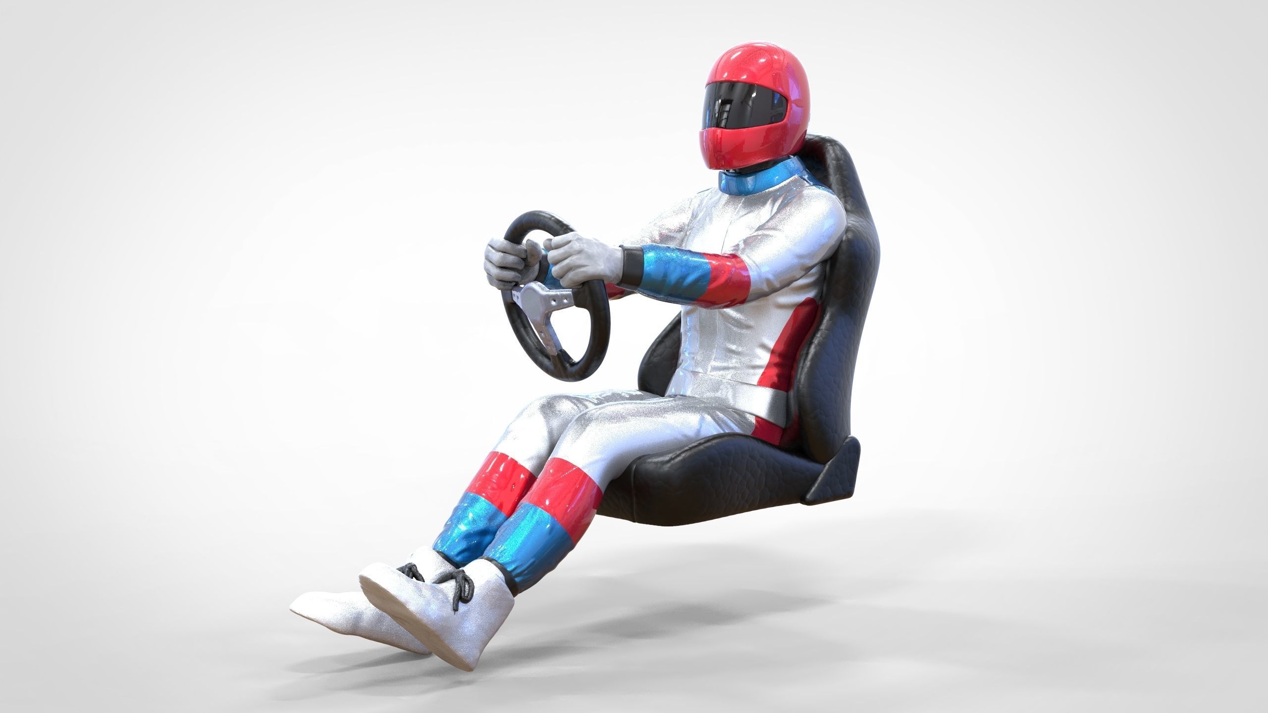 N1 Race Driver 1 64 Miniature With steering and Seat and WithOut 3D print model_8