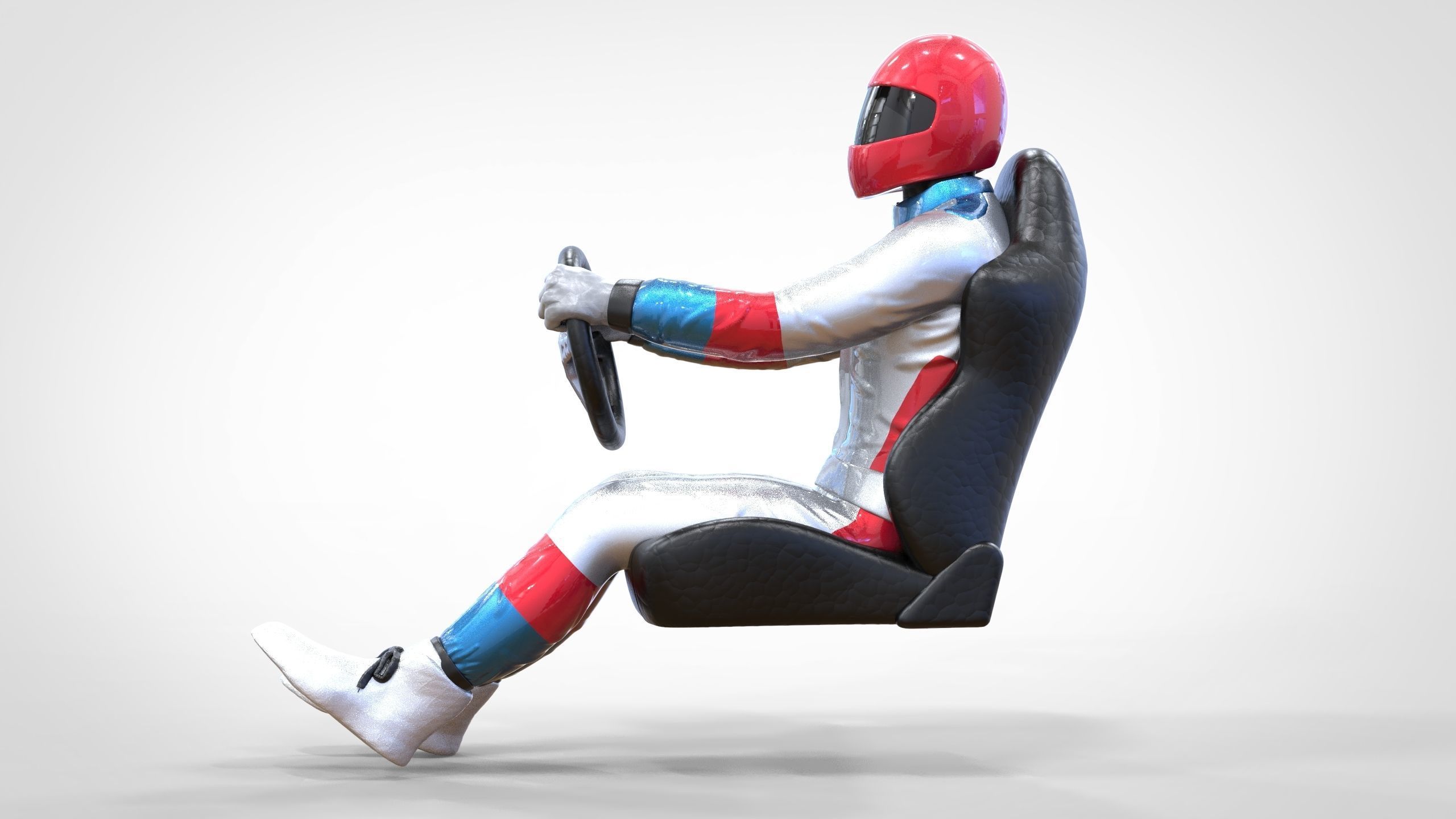 N1 Race Driver 1 64 Miniature With steering and Seat and WithOut 3D print model_11