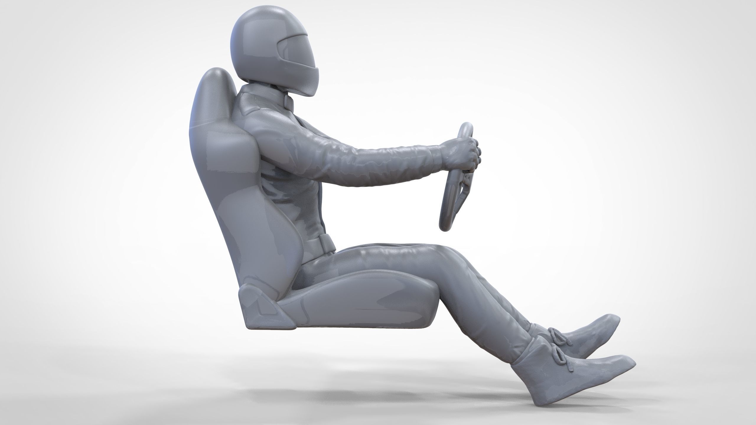 N1 Race Driver 1 64 Miniature With steering and Seat and WithOut 3D print model_32