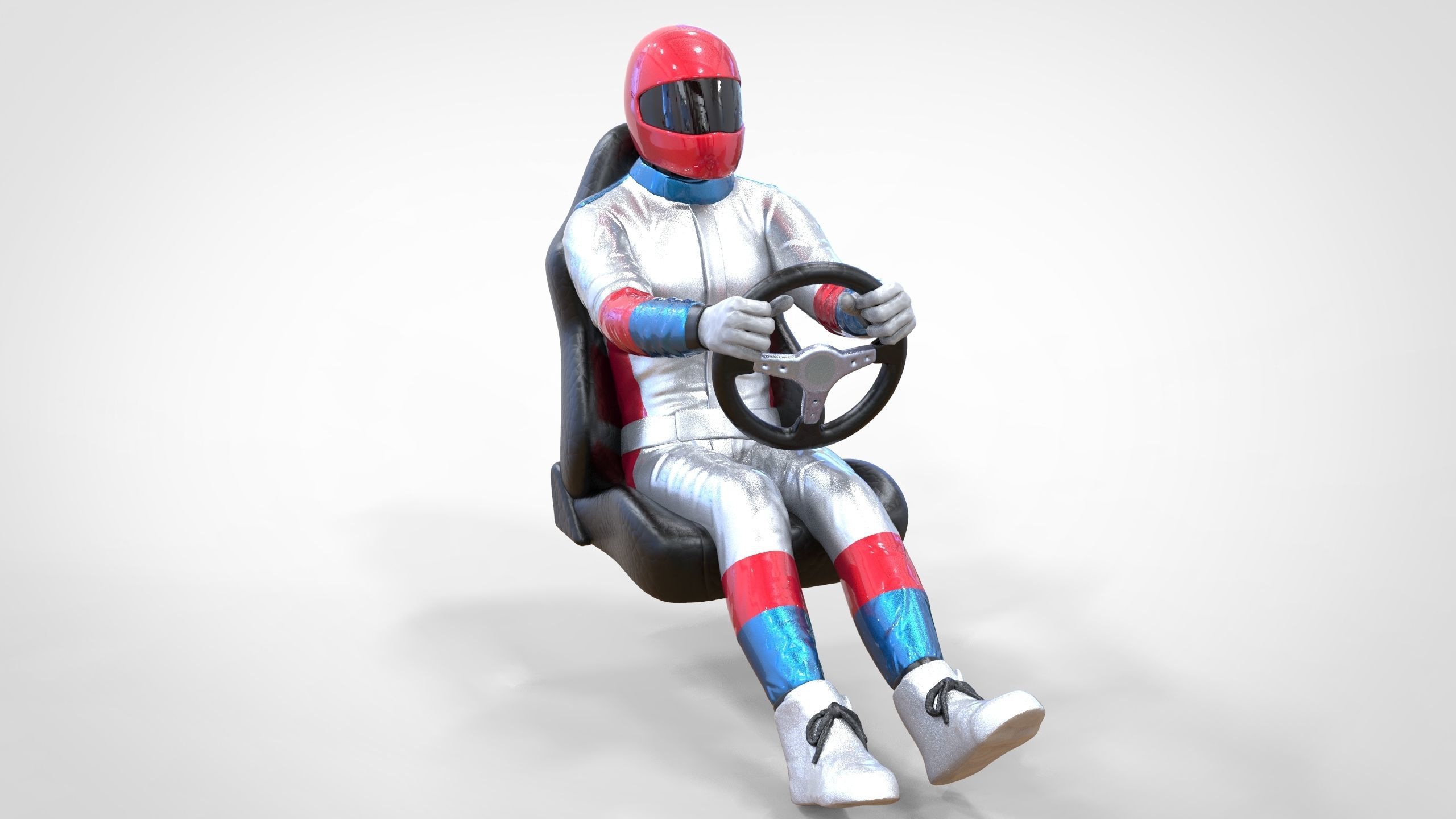 N1 Race Driver 1 64 Miniature With steering and Seat and WithOut 3D print model_2