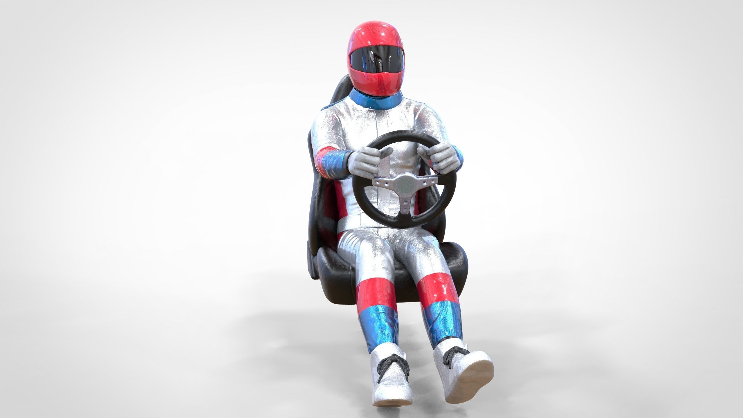 N1 Race Driver 1 64 Miniature With steering and Seat and WithOut 3D print model_3