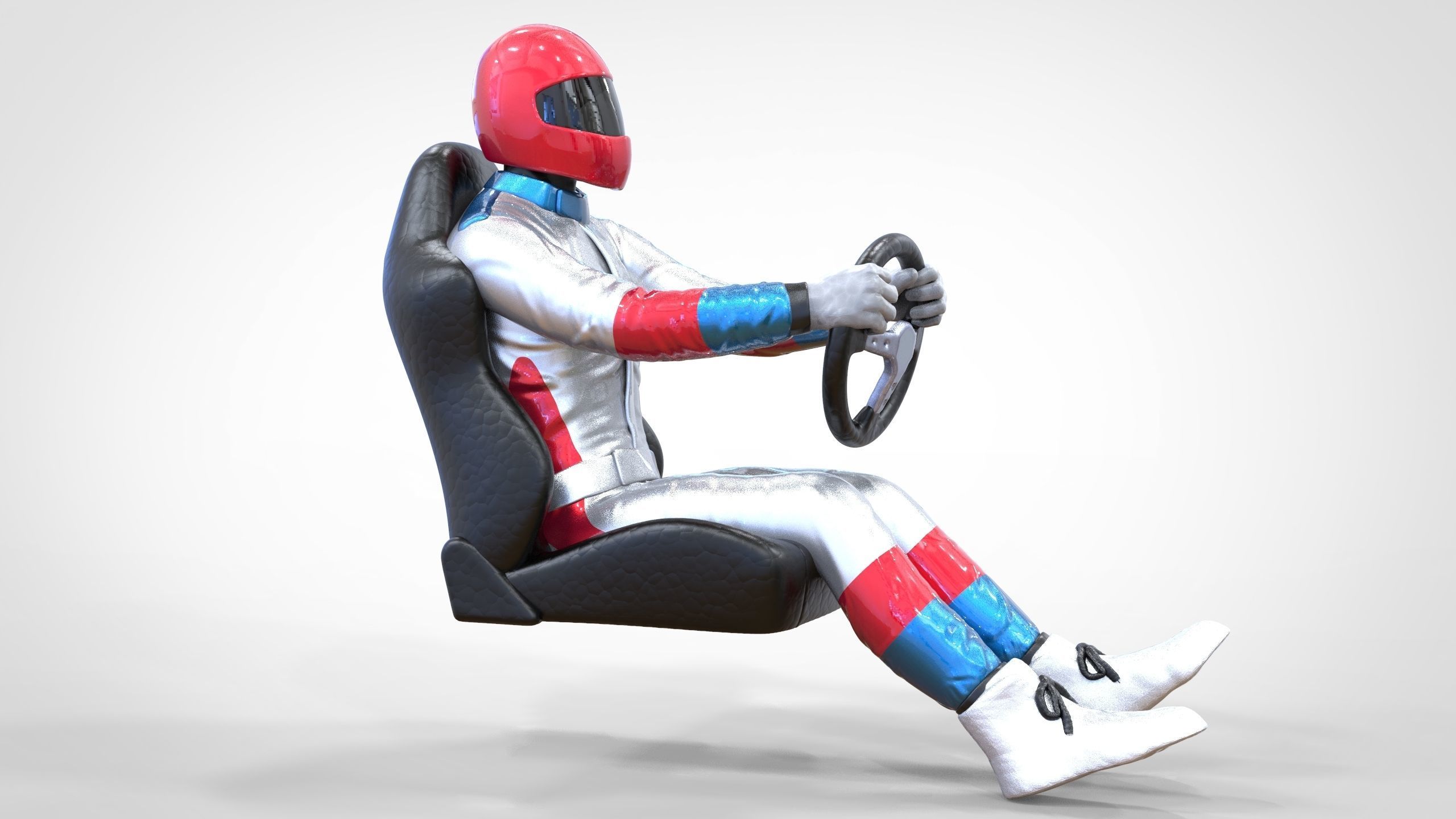 N1 Race Driver 1 64 Miniature With steering and Seat and WithOut 3D print model_24