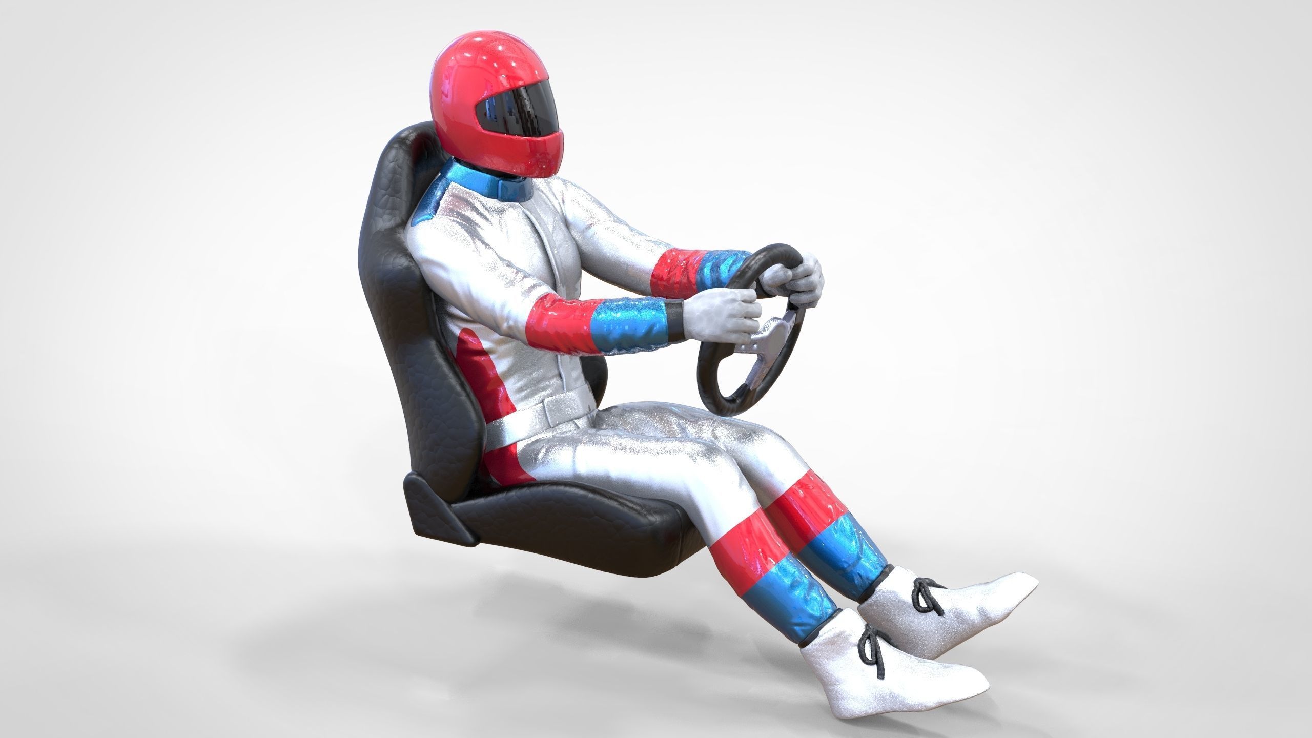 N1 Race Driver 1 64 Miniature With steering and Seat and WithOut 3D print model_25