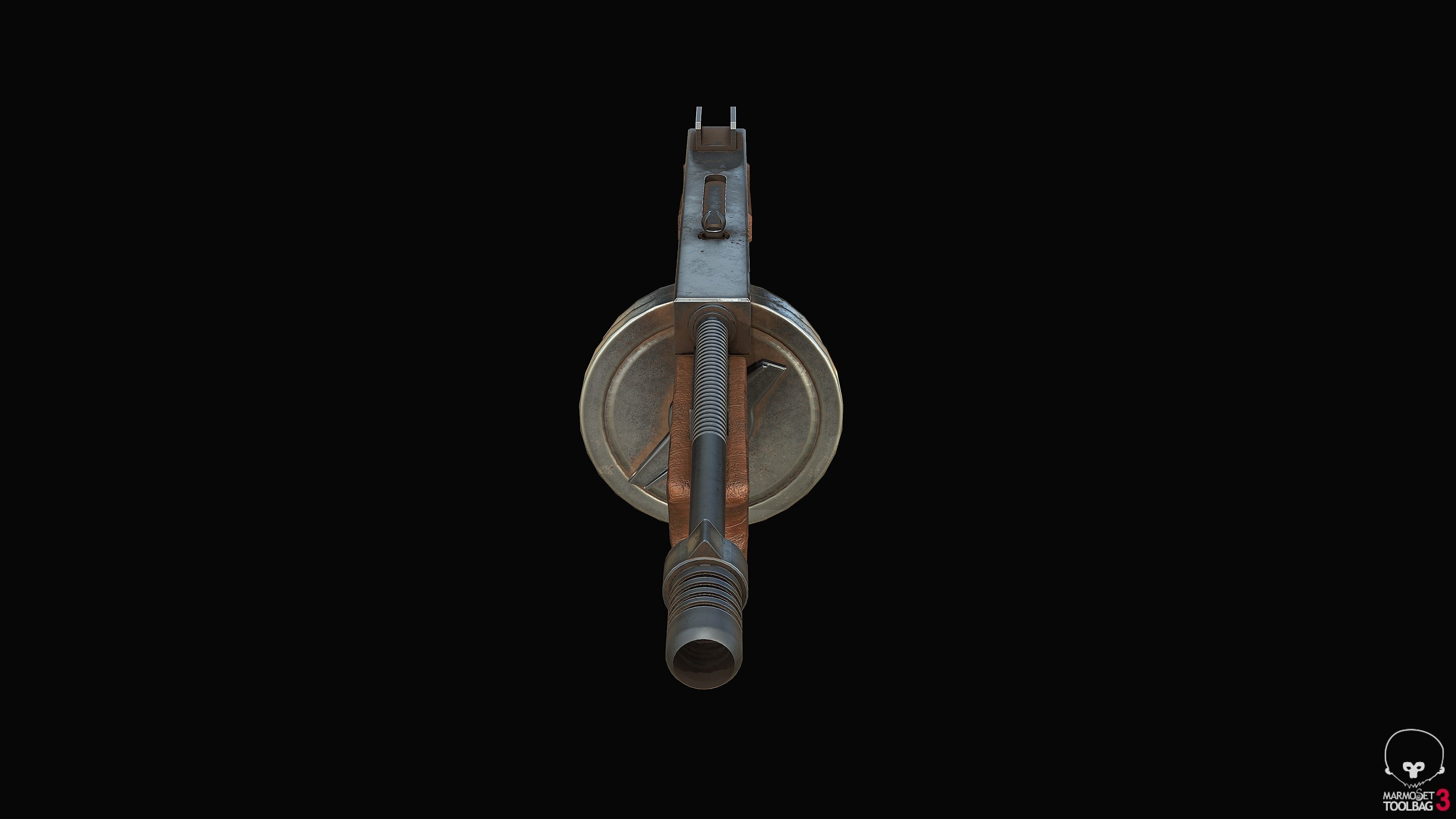 Thompson 1928 Submachine Gun PBR Low-poly 3D model_6