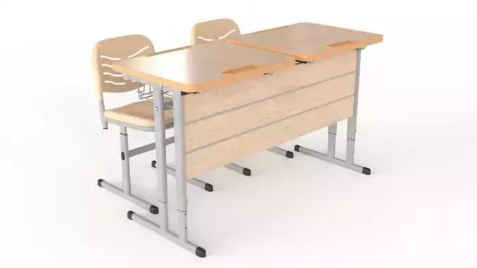 Double Scool Table 3D model