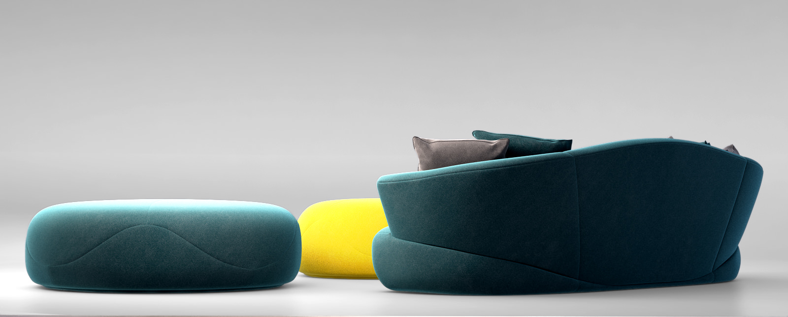 Giorgetti SOLEMYIDAE sofa and pouff  3D model_3