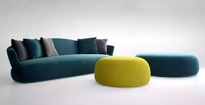 Giorgetti SOLEMYIDAE sofa and pouff 