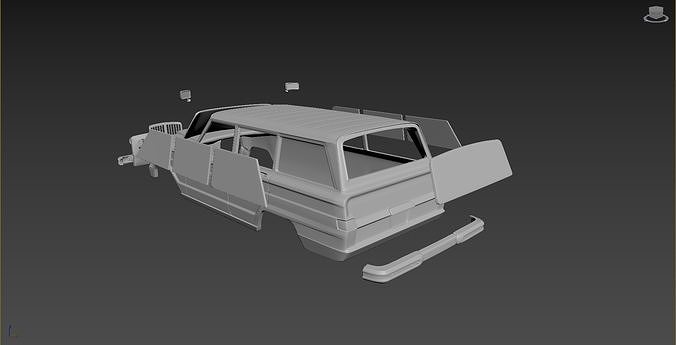 Jeep Grand Wagoneer 1963 Body For Print 3D print model 5