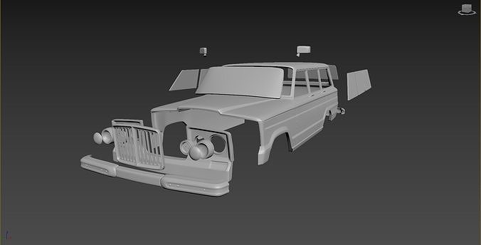 Jeep Grand Wagoneer 1963 Body For Print 3D print model 4
