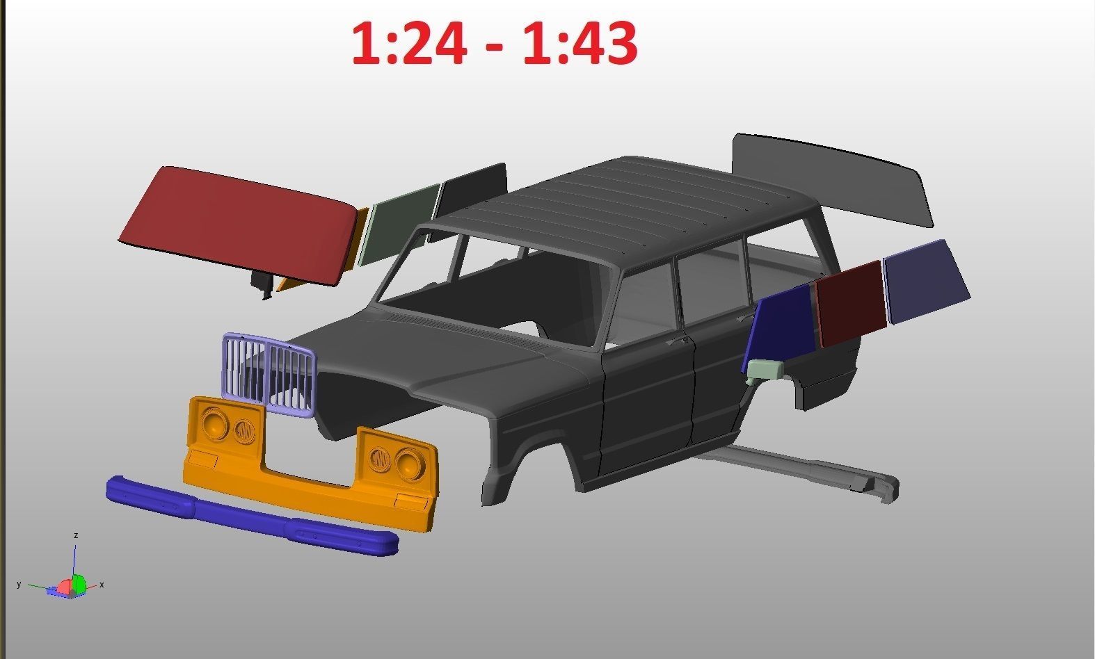 Jeep Grand Wagoneer 1963 Body For Print 3D print model_7