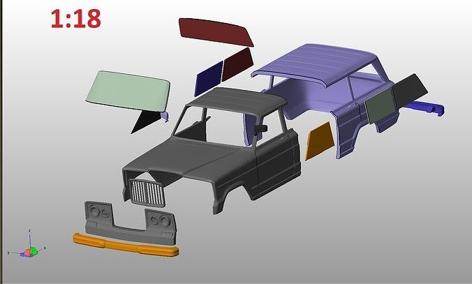 Jeep Grand Wagoneer 1963 Body For Print 3D print model 7