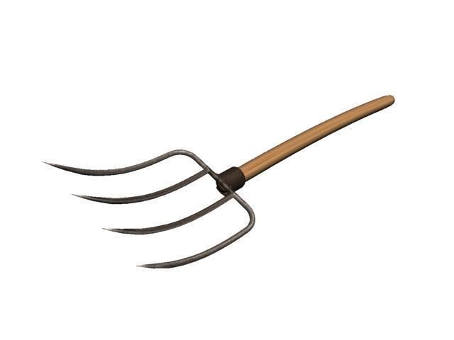 hayfork garden fork Low-poly 3D model_6