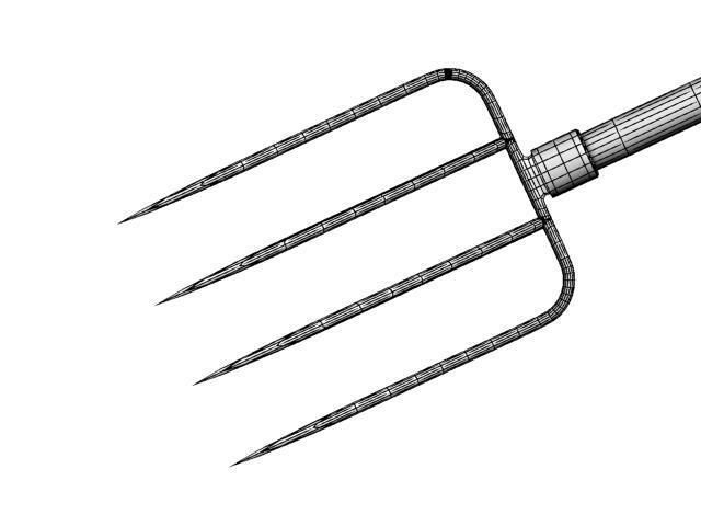 hayfork garden fork Low-poly 3D model_12