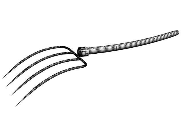 hayfork garden fork Low-poly 3D model_27