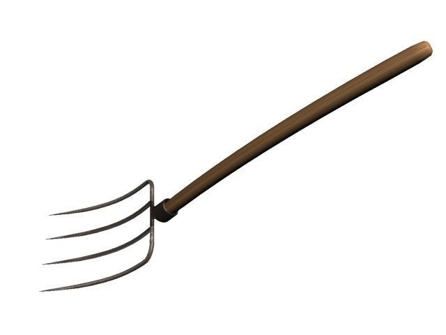 hayfork garden fork Low-poly 3D model_1