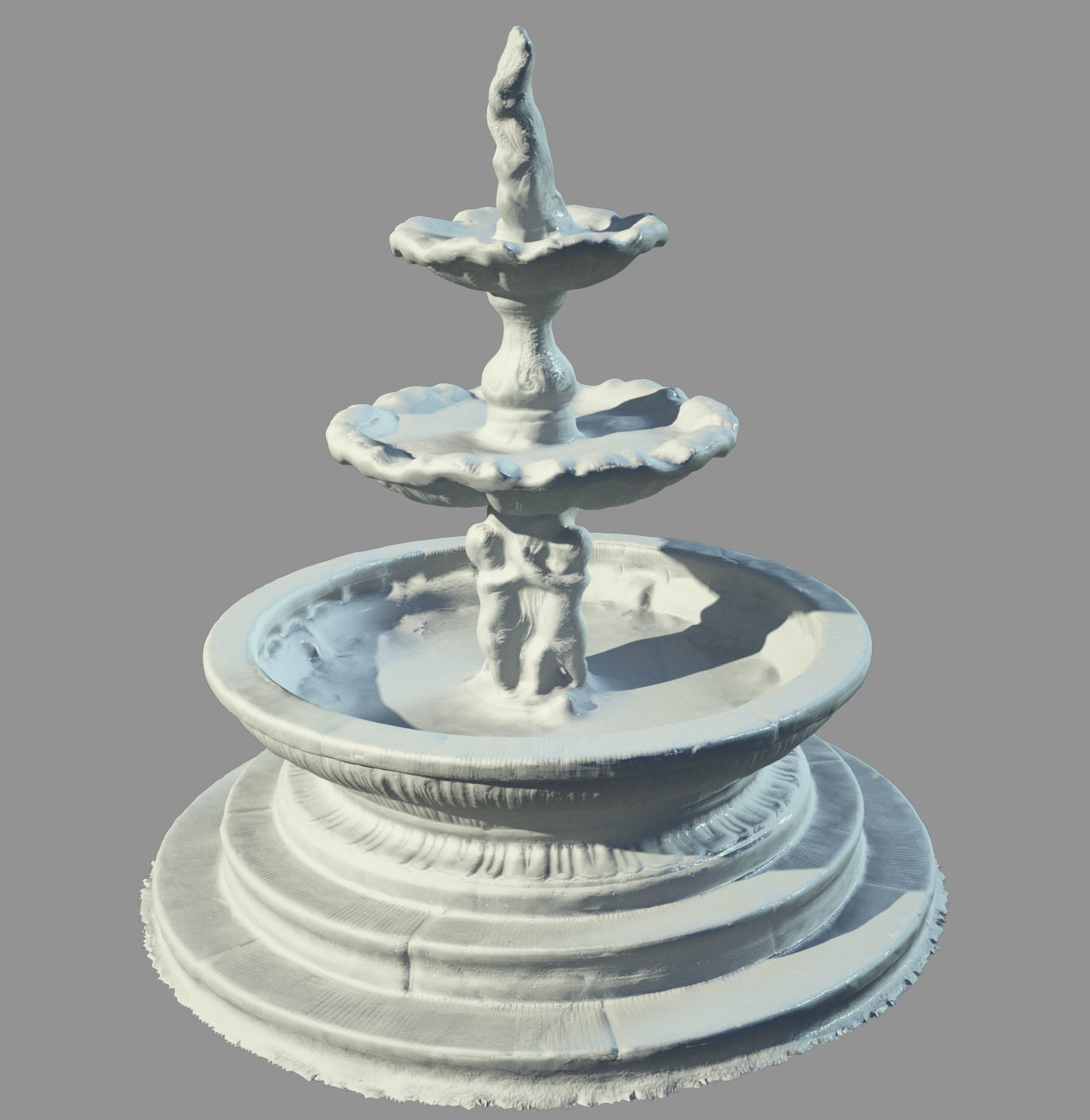 ancient old Italian fountain Low-poly 3D model_6